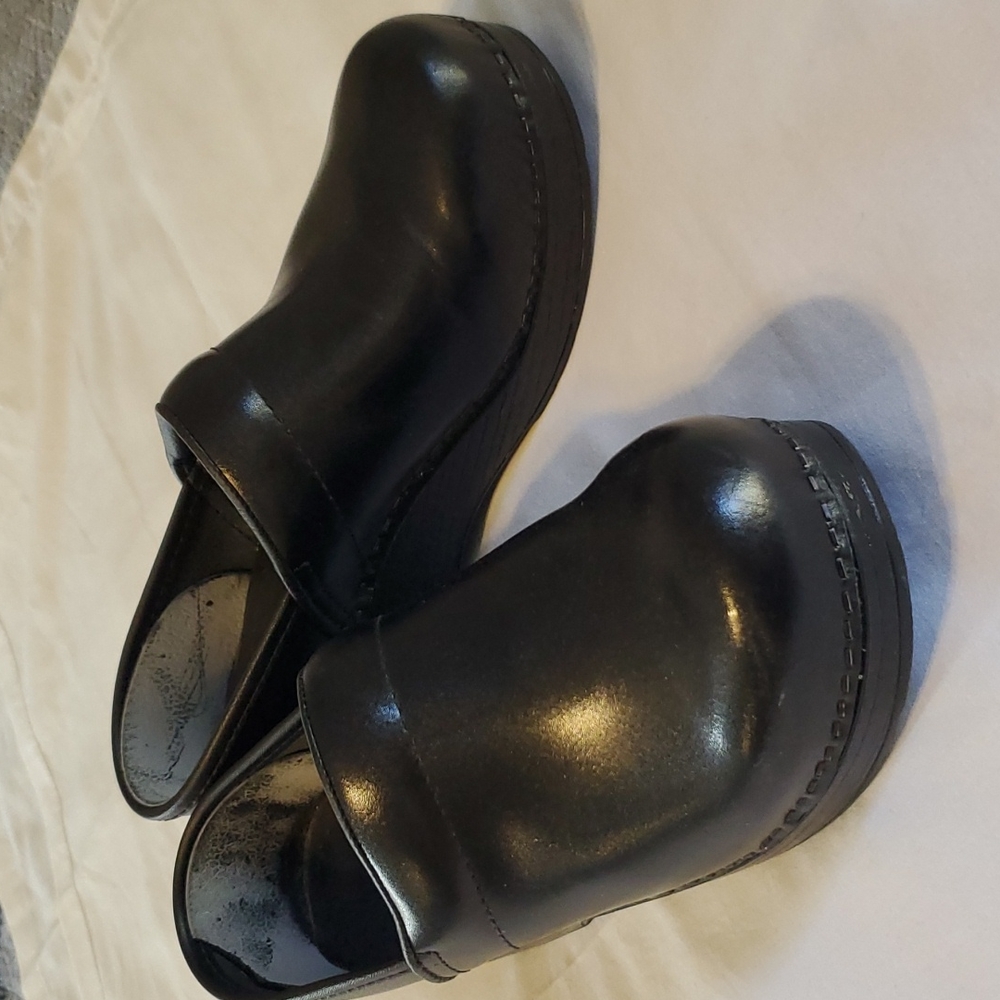 Dansko black slip on shoes